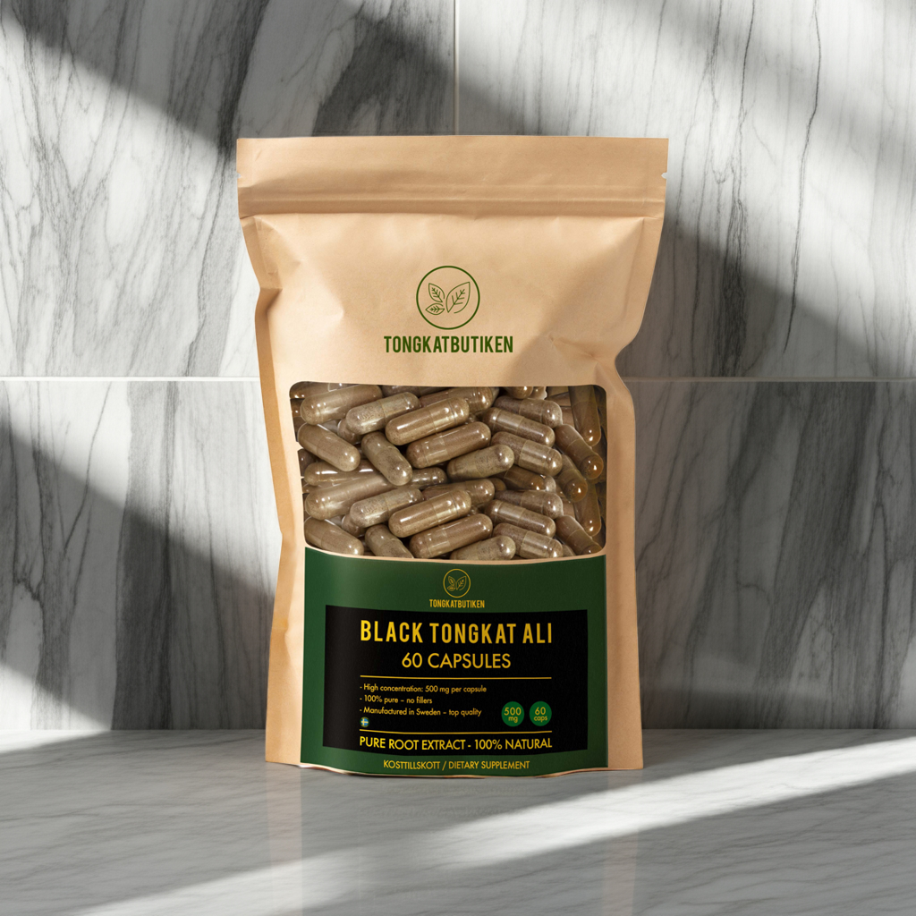 Svart Tongkat Ali 500 mg – Extra Stark, Polyalthia bullata, Svensktillverkad
