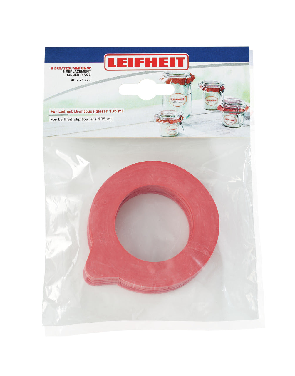 Set med 6 Reservgummiringar för Clip-Top Burkar 43 x 71 mm