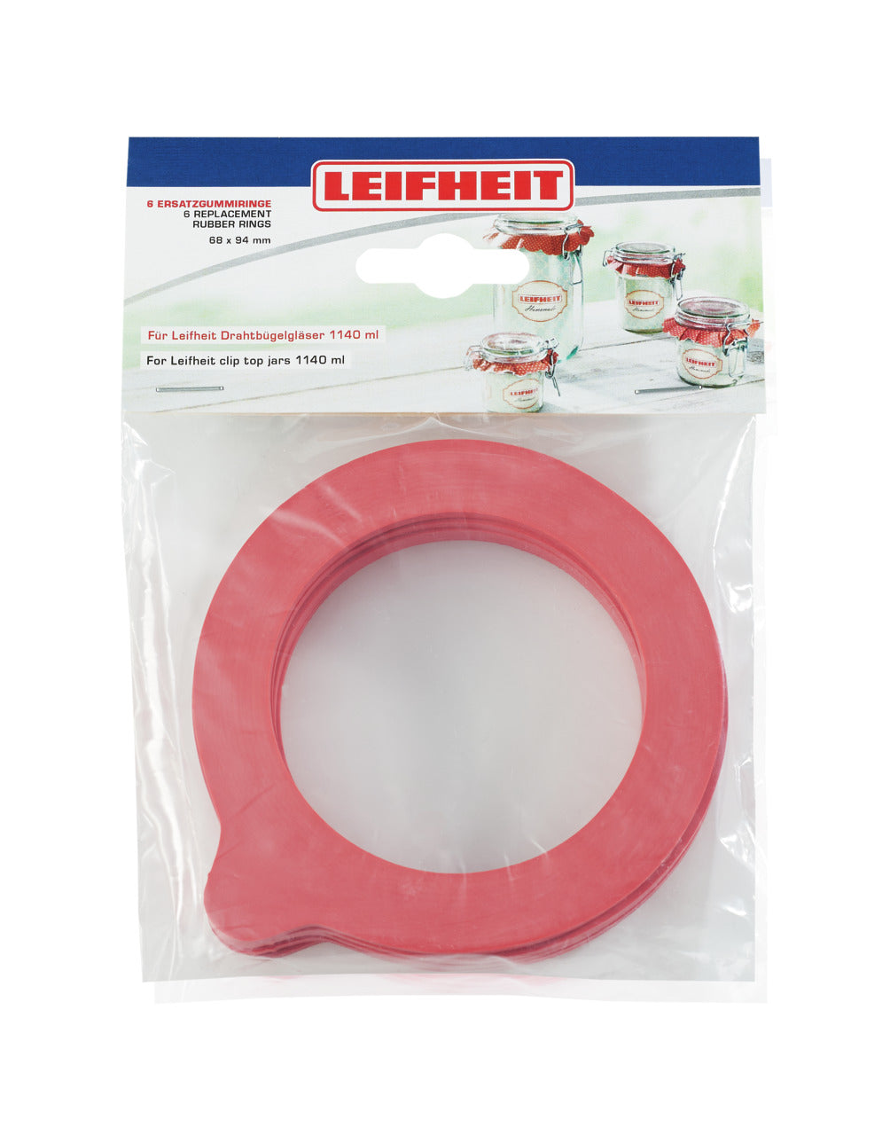 Set med 6 Reservgummiringar för Clip-Top Burkar 68 x 94 mm