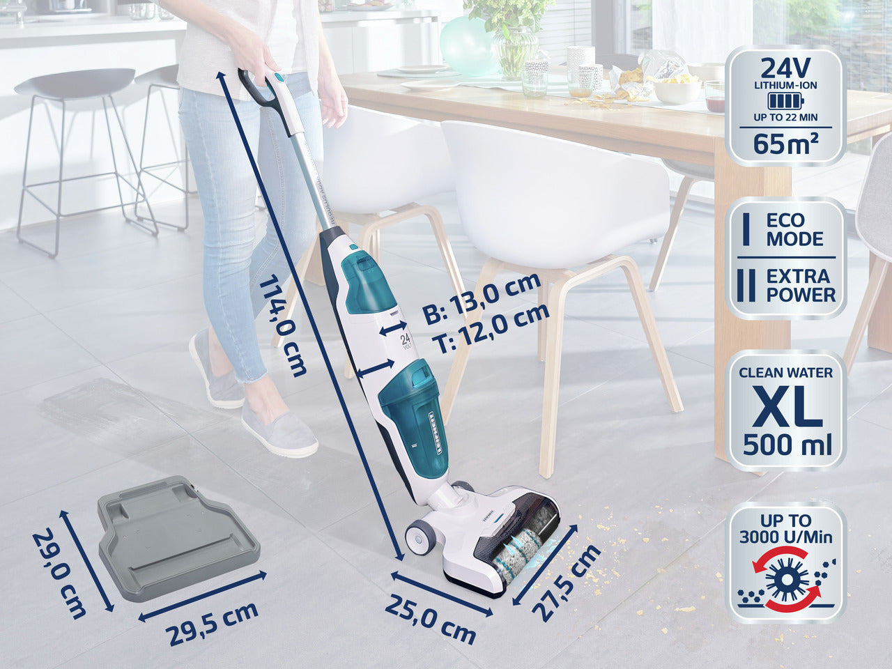 Handdammsugare - Sladdlös Dammsugare med Mopp Funktion Regulus Aqua PowerVac