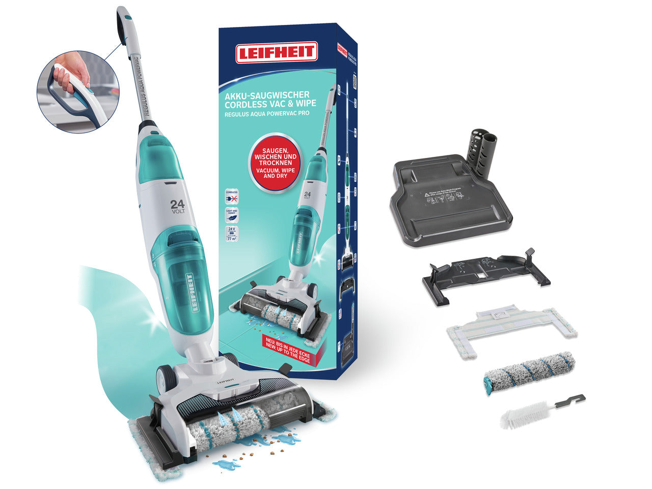 Handdammsugare - Sladdlös Dammsugare med Moppfunktion Regulus AquaPowerVac PRO