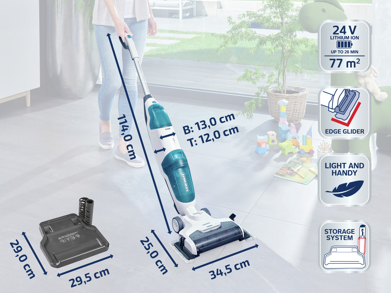 Handdammsugare - Sladdlös Dammsugare med Moppfunktion Regulus AquaPowerVac PRO