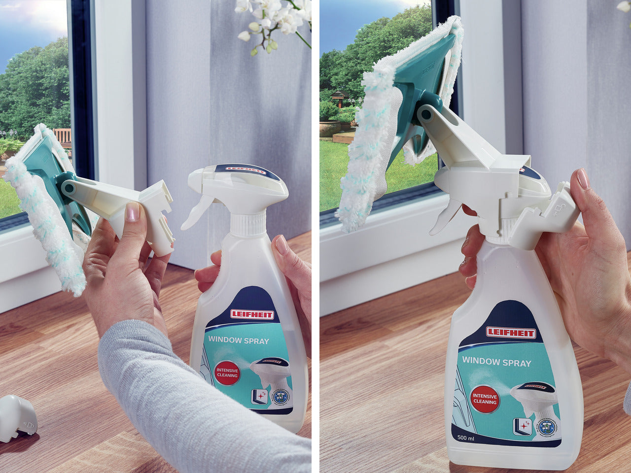Fönsterspray med Trasa Micro Duo