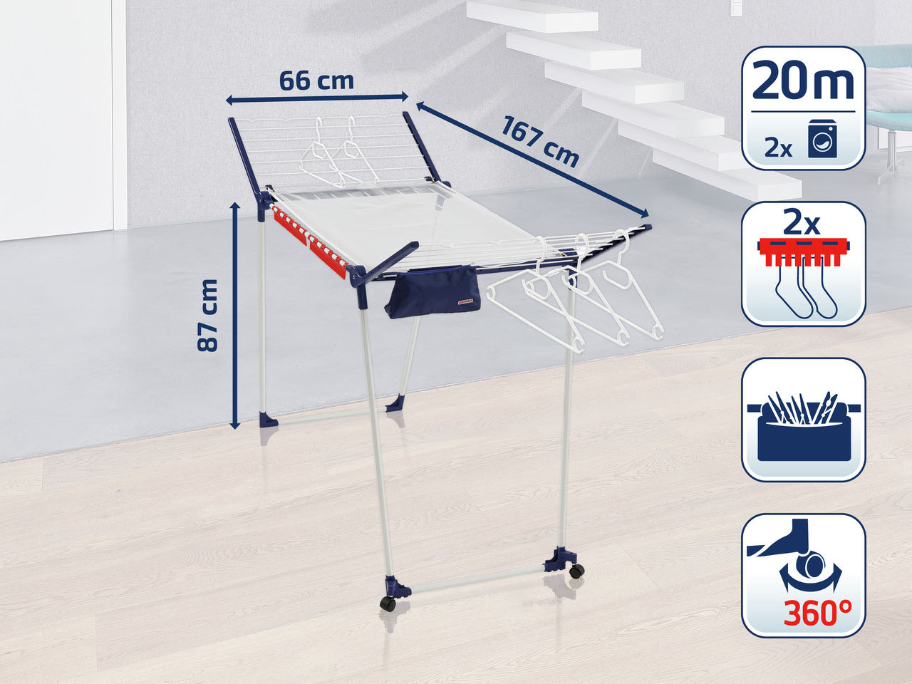 Torkställning Pegasus 200 Solid Deluxe Mobile - Fri frakt