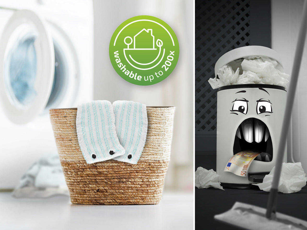 Moppöverdrag Micro Duo för Set CLEAN TWIST M / Combi M