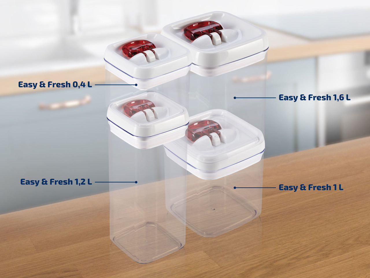 Förvaringsburk Fresh&Easy 1,2L - Kvadratisk