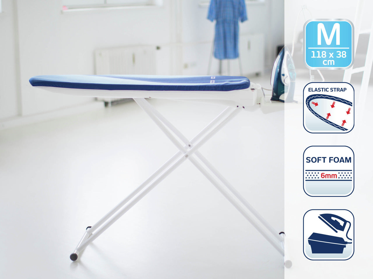 Överdrag för Strykbräda - Air Active M blue stripes