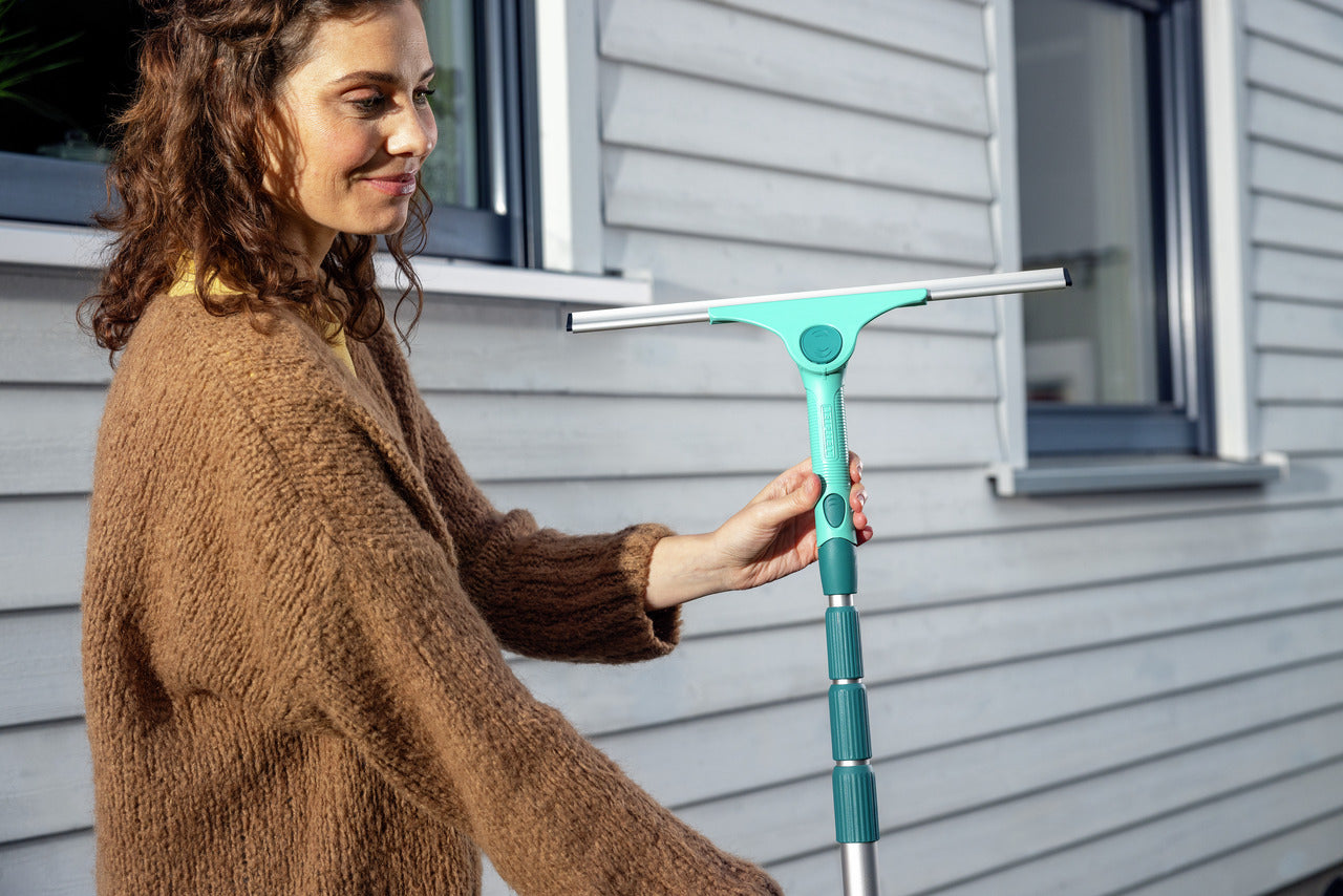 Fönsterskrapa XL med Teleskopskaft 415cm och Mikrofiberduk - Click System