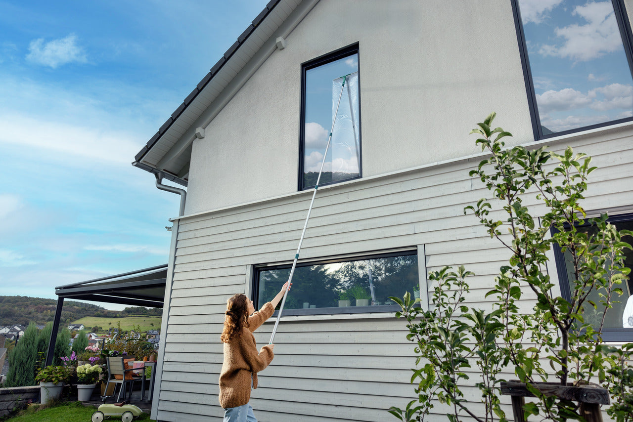 Fönsterskrapa XL med Teleskopskaft 415cm och Mikrofiberduk - Click System
