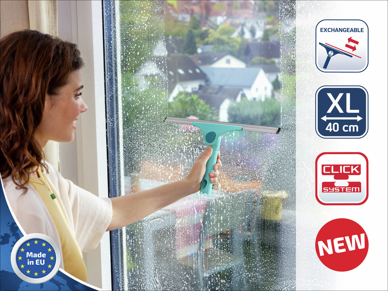 Fönsterskrapa 2 i 1 XL Pro Reach - Click System