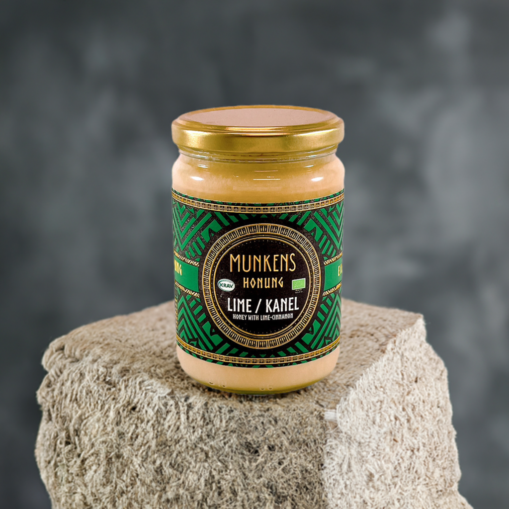 Munkens Honung Lime & Kanel – Svensk Kallrörd Rå Honung, 500g