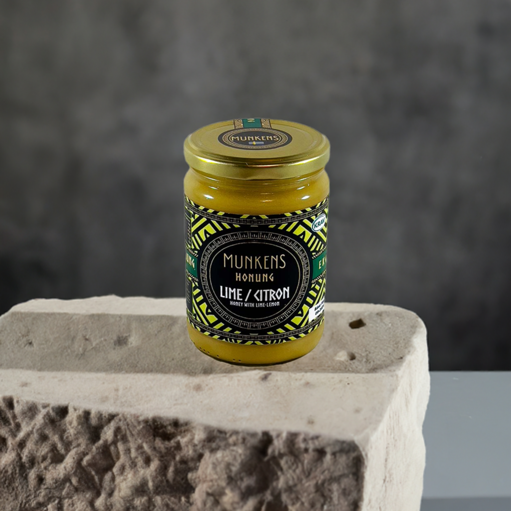 Munkens Honung Lime & Citron – Svensk Kallrörd Rå Honung, 500g