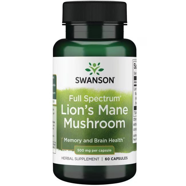 Lion's Mane 500 mg – Mental Skärpa & Nervsystem, 60 kapslar