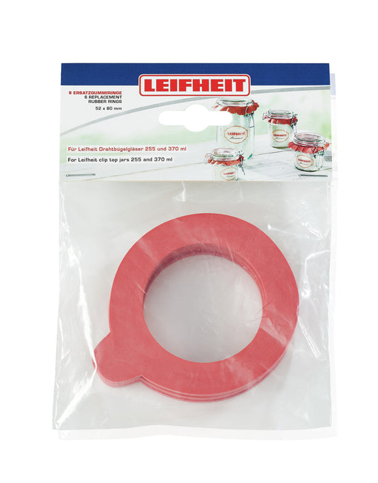 Set med 6 Reservgummiringar för Clip-Top Burkar 52 x 80 mm