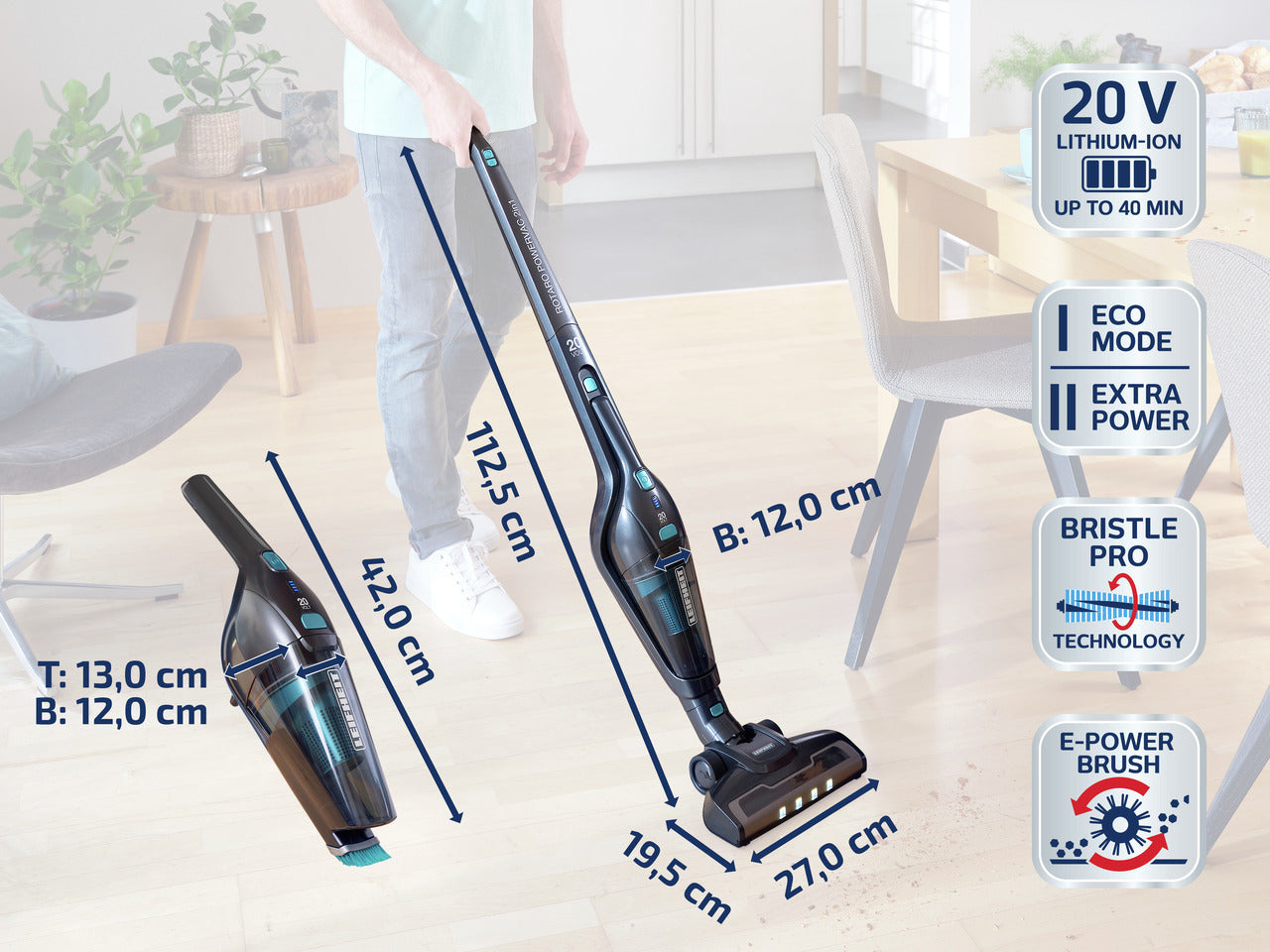 Handdammsugare - Sladdlös Dammsugare Rotaro PowerVac 2in1 20V