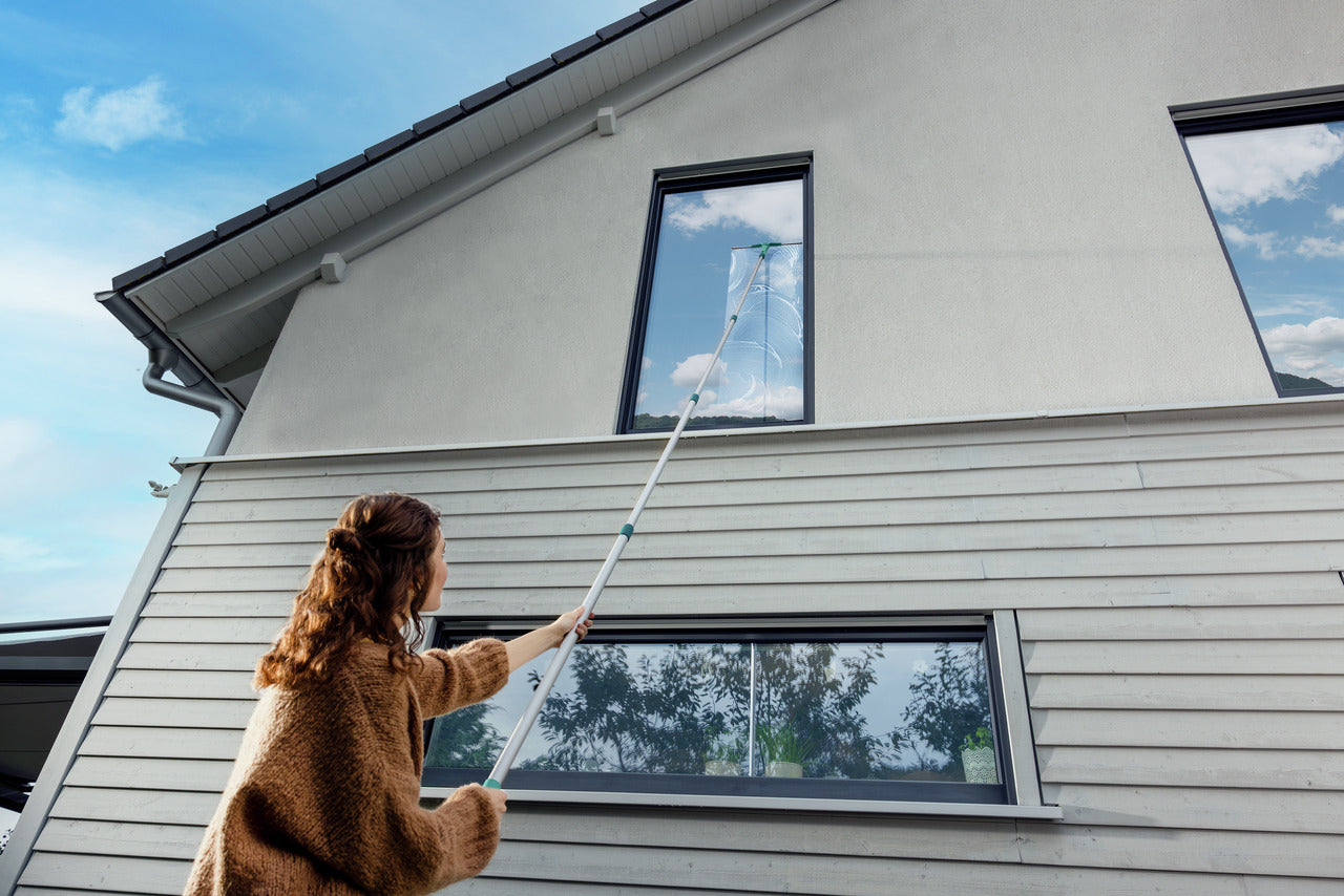 Fönsterskrapa XL med Teleskopskaft 415cm och Mikrofiberduk - Click System