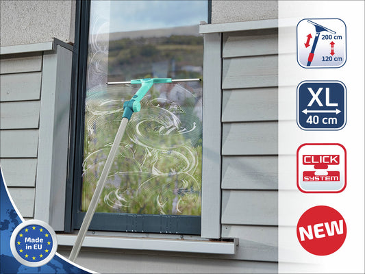Fönsterskrapa 2 i 1 XL Pro Reach med Teleskopskaft 2 - Click System