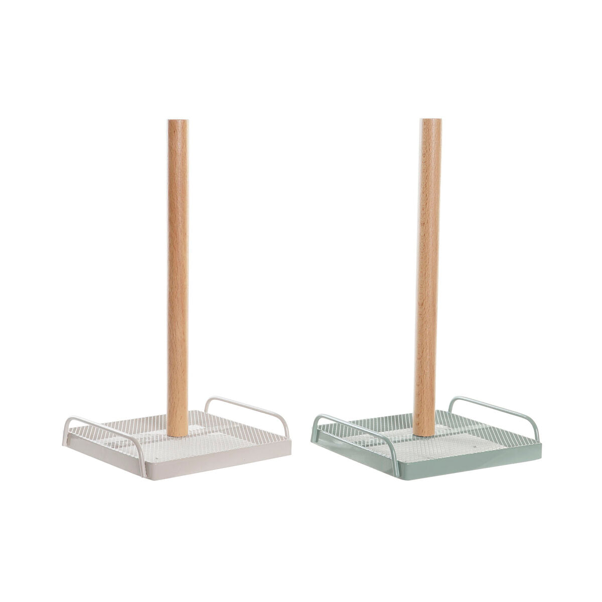 Köksrullehållare 2-pack Beige Mint Metall och Furu 16x15x29,5 cm