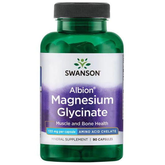 Magnesium Glycinate 133 mg Albion Chelated 90 kapslar Swanson - Tongkatbutiken.se
