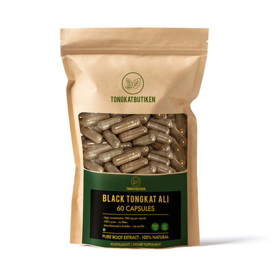 Svart Tongkat Ali 500 mg – Extra Stark, Polyalthia bullata, Svensktillverkad