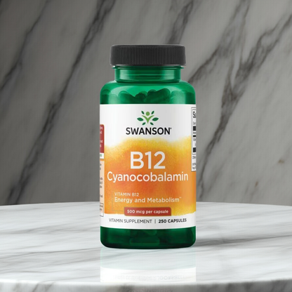 Vitamin B12 500 mcg – Energi & Blodkroppar, 250 kapslar