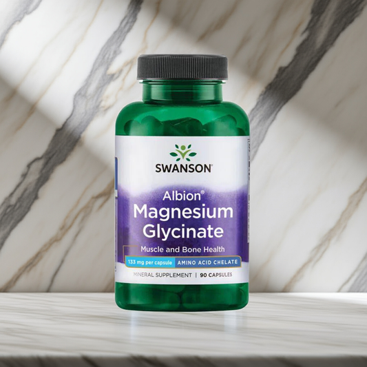 Magnesiumglycinat Albion 133 mg – Högupptagligt, 90 kapslar