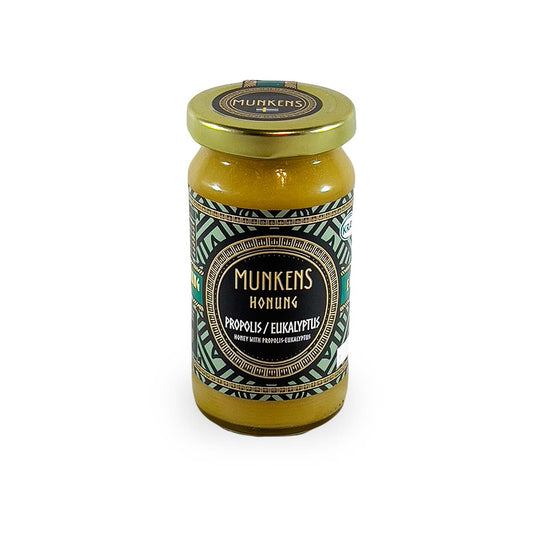 Munkens Honung Propolis & Eukalyptus – Svensk Kallrörd Rå Honung, 500g