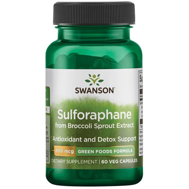 Sulforaphane från Broccoli Sprout Extract, 400mcg - 60 caps Swanson - Tongkatbutiken.se