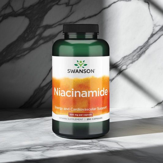 Niacinamid 500 mg – Energi, Ledhälsa & Metabolism, 250 kapslar
