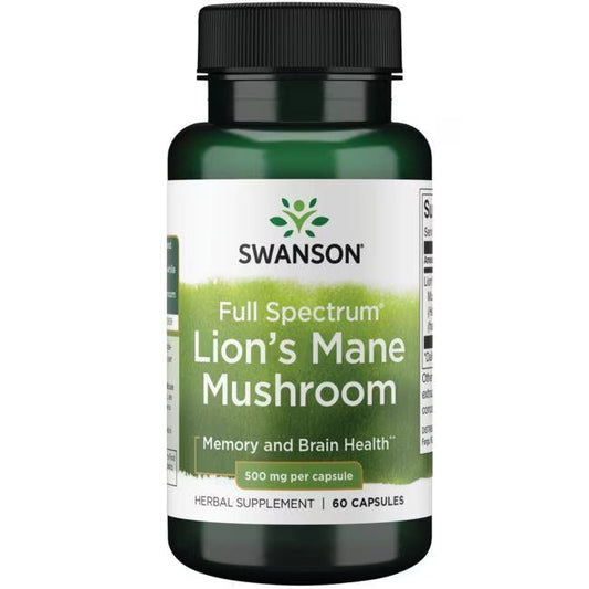 Lion's Mane 500 mg – Mental Skärpa & Nervsystem, 60 kapslar